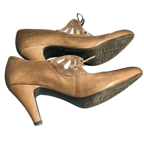 Naturalizer Collina Pavement Women's Leather Heels Size 8M Brown - Picture 3 of 6